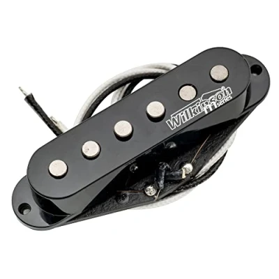 Abbildung von Wilkinson Vintage 60&#039;s Staggered Alnico 5 ST Single Coil Tonabnehmer Hals Pickup für Strat Style E Gitarre, Schwarz