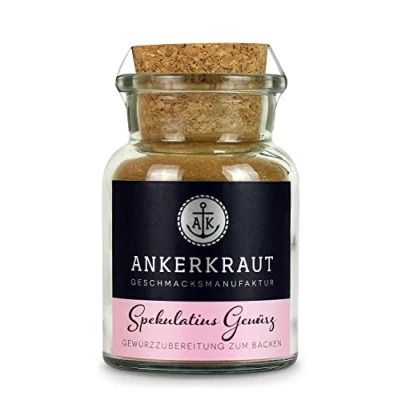 Abbildung von Ankerkraut Spekulatius Gewürz, Kekse backen an Weihnachten, zuckerfrei, mit Zimt und Nelken, Gebäck, Plätzchen essen Familie Kinder, 60 g im Korkenglas