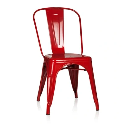 Abbildung von hjh OFFICE 645021 Bistrostuhl VANTAGGIO Comfort Metall Rot Stuhl im Industry Design, stapelbar