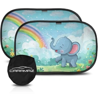 Abbildung von CARAMAZ Sonnenschutz Auto Baby mit UV Schutz Zertifiziert Opti Dark Saugnapf Seitenscheibe Autofenster Kinder Verdunklung 51x31cm, 2 Stück