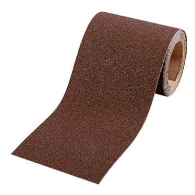 Abbildung von kwb Schleifrolle 5 m x 93 mm aus Korund mit Körnung 240, hochwertiger Kunstharz Verleimung und verstärktem Papierträger für den feinen Schliff von Holz Metall