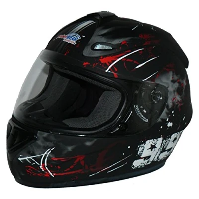 Abbildung von Protectwear Motorradhelm FS 801, Design 99R, Schwarz/Rot, S