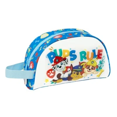 Abbildung von Paw Patrol PUPS Rule, große Kulturtasche für Kinder, anpassbar an den Wagen, ideal Kinder von 5 bis 14 Jahren, bequem und vielseitig, Qualität Widerstandsfähigkeit, 26 x 16 9 cm, blau,