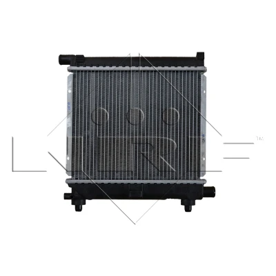 Abbildung von NRF 507662 Kühler, Motorkühlung Aluminium 346 293 42 mit Anbauteilen Kühlrippen gelötet MERCEDES BENZ: 190, W124 Limousine, T modell