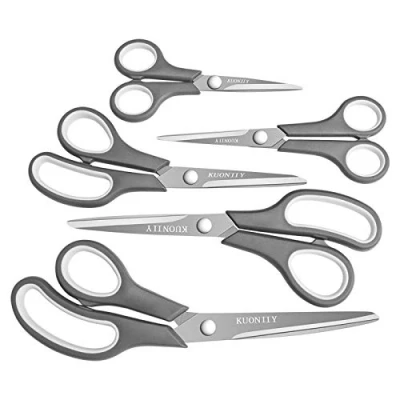 Abbildung von KUONIIY Scheren Set 5 teilig Schere mit Weichem Griff Scharfe Klingen