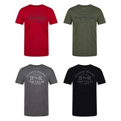 Abbildung von TOM Tailor 4 PACK Tshirt print, Herren, Größe: 3XL, Obsidian black