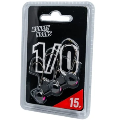 Abbildung von Monkey Lures Hook 1/0 Black 15g Jigkopf (3 Stück)