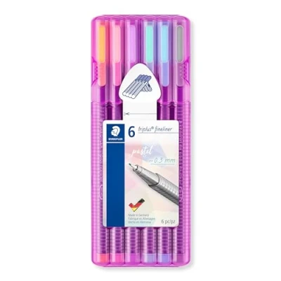 Abbildung von Staedtler triplus fineliner Box 6 st pastel kleuren 334 SB6 PA