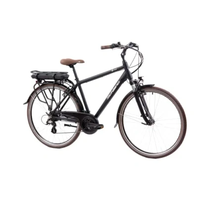 Abbildung von F.lli Schiano E Ride 28 Zoll, City/Trekking Bike mit 250W Motor, 21 Gang Getriebe, für Herren in Schwarz