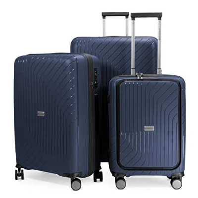Abbildung von HAUPTSTADTKOFFER TXL 3er Kofferset, TSA, Trolley Set, 4 Rollen, Rollkoffer, EXTRA LEICHT, Reisekoffer, (S+Laptopfach, M &amp; L), Dunkelblau