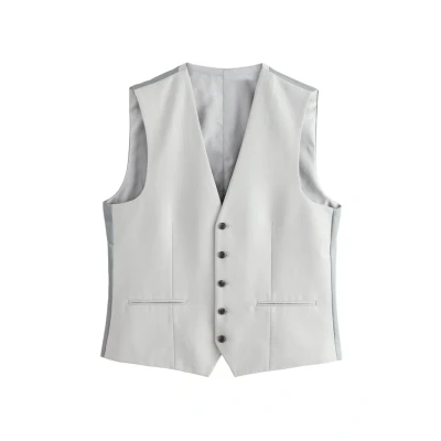 Abbildung von Next Textured Regular FIT Anzugweste, Herren, Größe: 48xR, Neutral