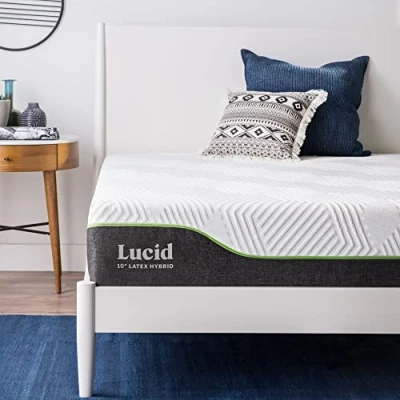 Abbildung von LUCID Hybrid Latex Matratze, H3, 25cm hoch Taschenfederkernmatratze mit Gel Memory Foam &amp; elastischem Latexschaum Öko Tex Federkernmatratze, 100x200 cm