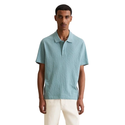 Abbildung von Marc O&#039;Polo Denim LOGO Print Poloshirt, Herren, Größe: Large, Stone blue
