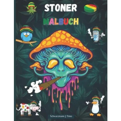 Abbildung von Stoner Malbuch: Perfektes Geschenk für Kiffer Lustiges Trippy Malbuch Erwachsene Malbücher Stressabbau und Entspannung Das psychedelische