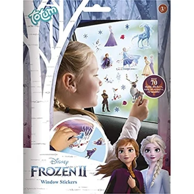 Abbildung von Totum 680739 Frozen II Fenstersticker mit über 70 statischen Aufklebern und einer Landschaftsszene von Anna &amp; Elsa