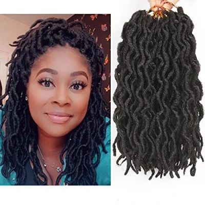 Abbildung von Nu Locs Kunsthaar, 30,5 cm, gewellte Häkelhaare, kurze Locs, Häkelzöpfe, Dreadlocks, 20 Wurzeln/Packung, 6 Packungen #2