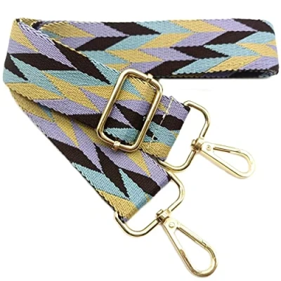 Abbildung von Verstellbarer Schultergurt für Taschen Gelb Violett Blau, Taschengurte zum Wechseln, Taschengurt Breit mit Karabiner Gold, 80 130 cm Tragegurt Tasche Damen Schulterriemen, Handtasche, 3.8cm, 101