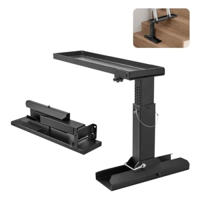 Abbildung von VEVOR Leiternivellierer, 594,36 x 289,5 457,2 mm, Leiterstabilisator für Stahlleitern, zusammenklappbarer Leiterbein Leveler, einfach zu verwendender Beinstabilisator, Zubehör Ausziehleitern