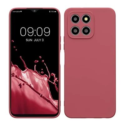 Abbildung von kwmobile Handyhülle kompatibel mit Honor X8 5G / X6 70 Lite Hülle Handy Case aus weichem Silikon in Dark Rose