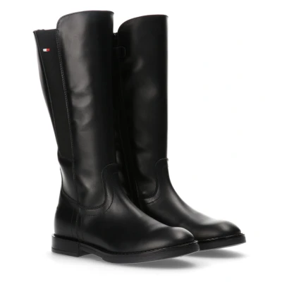 Abbildung von Tommy Hilfiger Stiefel, Blockabsatz, Herbstmode, Langschaftstiefel mit Stretcheinsatz außen