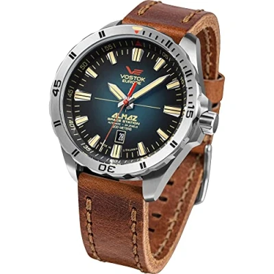 Abbildung von Vostok Europe NH35 320A678 Herrenuhr Automatik Almaz Braun/Blau