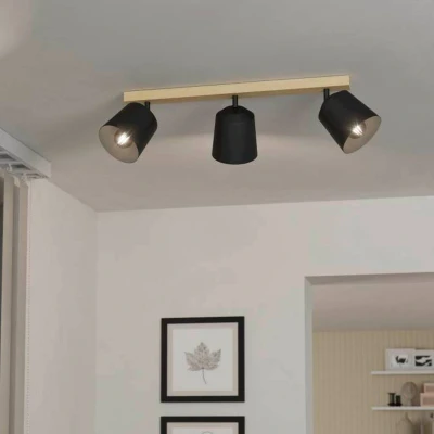 Abbildung von Eglo 900433 Spotleuchte COTORRO E27 3X25W braun, schwarz L:84cm B:14.5cm H:23cm dimmbar