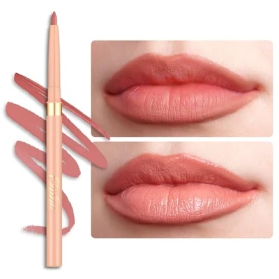 Abbildung von OULAC Koralle Lipliner Wasserfest, Drehbarer Langanhaltender Lippenkonturenstift mit Mattes Finish, Hochpigmentiert und Geschmeidig, Konturieren Sie Ihre Lippen, Vegan (L04) Sunlit Peach