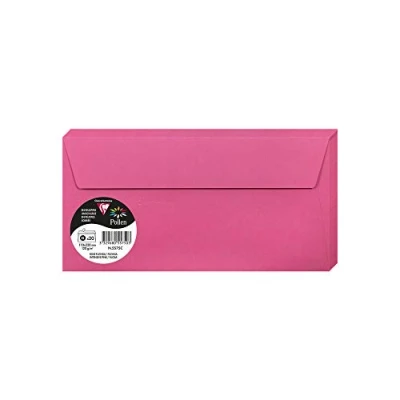 Abbildung von Clairefontaine 5575C Packung mit 20 Umschläge Pollen, Format DL, 110 x 220 mm, 120g, ideal für Einladungen und Korrespondenz, Fuchsia, 1 Pack
