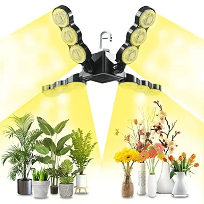 Abbildung von SANSI 60W Pflanzenlampe LED Vollspektrum High PPFD(600 Watt Equivalent), Hook Foldable IP65 Grow Light, für Zimmerpflanzen, Hydroponik, Sukkulenten, Setzlinge, Gemüse, Blumengarten 220V