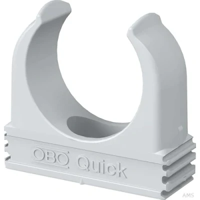 Abbildung von 20x OBO Bettermann M32 Quick Schellen Klemmschelle Rohrschelle anreihbar lichtgrau 32mm 20 Stück