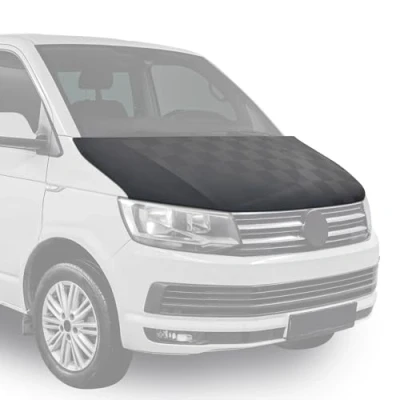 Abbildung von OMAC Haubenbra Steinschlagschutz kompatibel mit Ford Transit Tourneo Custom 2013 2024 Kariert
