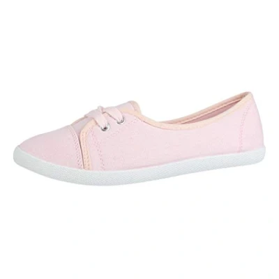 Abbildung von Elara Damen Ballerinas Sneaker Schnürer Chunkyrayan BD1413 Rosa 39
