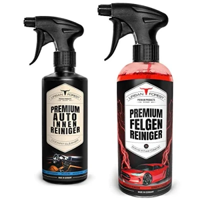 Abbildung von Auto Reiniger SPARSET Premium Innenreiniger (500ml) + Felgenreiniger für verchromte &amp; Matte Felgen (1000ml) Innenraum Felgenpflege Alu und Stahlfelgen URBAN Forest