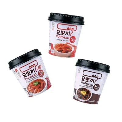 Abbildung von Yopokki 3er Pack Mix Reiskuchen im Becher Korean Instant Rice Cake Cups Top 3 koreanische Scharf &amp; Süß Pikant Schwarze Bohnen OG ASIA 400g