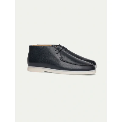 Abbildung von Aurélien Desert Boots Stiefeletten Leder Herren Marineblau Größe 42 Italienischer handgemachter mediterraner Stil &amp; exklusiver Luxus Schuhe