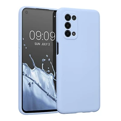 Abbildung von kwmobile Slim Case kompatibel mit Oppo A74 (5G) / A54 Hülle Handyhülle aus Silikon in Hellblau matt