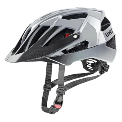 Abbildung von uvex Quatro sicherer MTB Helm für Damen und Herren individuelle Größenanpassung waschbare Innenausstattung Rhino Black 52 57 cm