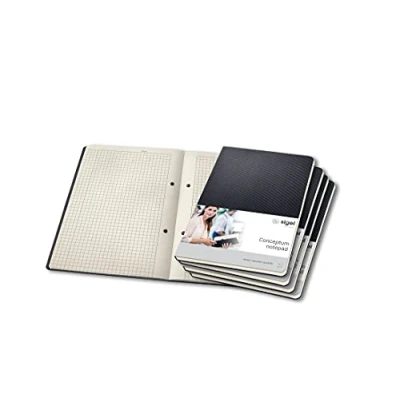 Abbildung von SIGEL CO802 Notizblock A5 kariert, 60 Blatt, aus nachhaltigem Papier, Conceptum 5er Pack