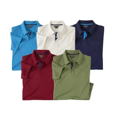 Abbildung von ATLAS FOR MEN 5er Set Poloshirts Jersey Casual M