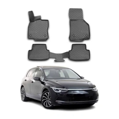 Abbildung von OMAC Gummimatten Fußmatten kompatibel mit VW Golf 2019 2024 TPE Automatten Schwarz 4X