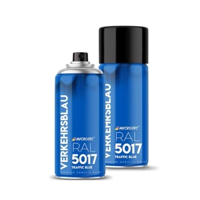 Abbildung von MICROTEC® Sprühlack 400ml hochwertiges Acryllackspray matt oder glänzend Sprühfarben für Metall, Holz, Kunststoff u.v.m. große Farbauswahl (Blau RAL 5017)