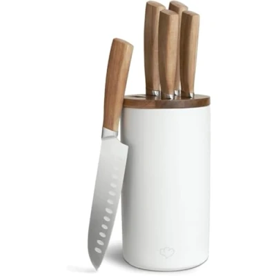 Abbildung von SPRINGLANE Messerblock Keramik 6 tlg, weiß, 34,5 x 12 cm (6tlg)