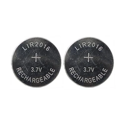 Abbildung von Girafus Knopfzelle Akku 2xLIR2016 Wiedeaufladbar 3.7 V 20mAh /Ersetzt CR2016 Knopfzellenbatterie Button Cell für zB.Mainboard,Taschenrechner,Fahrradcomputer,Tan Generator (2xLIR2016)