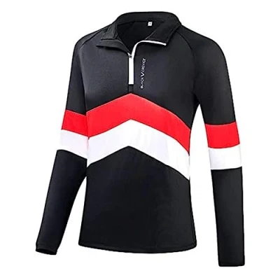 Abbildung von Black Crevice Damen Zipper Funktionsshirt, schwarz/rot, 44