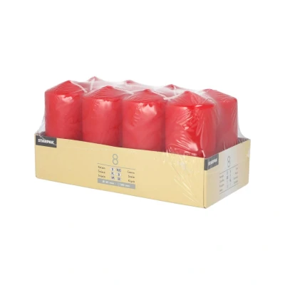 Abbildung von PAPSTAR Kerzen, Paraffin, Rot, 50 mm · 100 (8er Pack), 20.2 x 10.3 10 cm ( Die Artikelverpackung kann geringfügig abweichen )