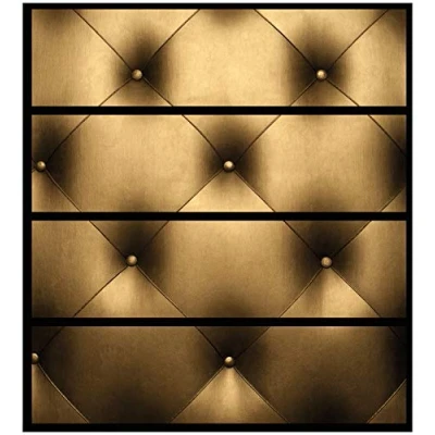 Abbildung von Wallario Möbelfolie/Aufkleber, geeignet für IKEA Malm Kommode mit 4 Schubfächern Klebefolie Goldene Ledertür