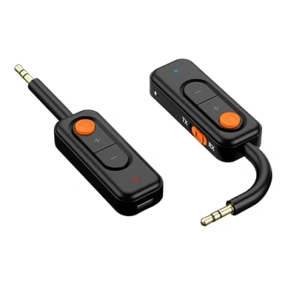 Abbildung von Bluetooth Adapter Auto Aux Receiver tv, BT5.4 empfänger dongle Transmitter Sender Splitter mit 3,5mm
