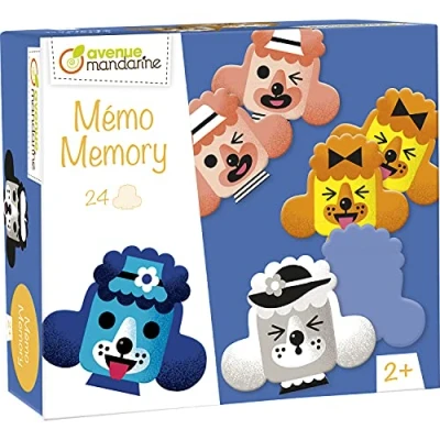 Abbildung von Avenue Mandarine JE527C Memory, 24 Pudelköpfe (12 Paare), ideal ab 2 Jahren, Grimassen, 1 Stück