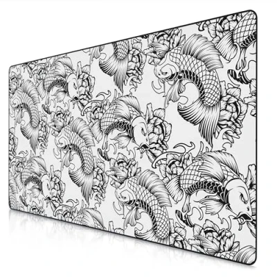 Abbildung von Titanwolf XXXL Übergröße Mauspad 1200x600mm, Gaming Mousepad Groß 120x60 cm Tischunterlage Large Size verbessert Präzision und Geschwindigkeit für Logitech Maus Tastatur, Koi Tattoo 2