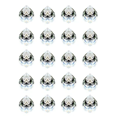 Abbildung von Adwikoso 20Pcs 30mm Kristallkugel Prisma Anhänger, Glas Kronleuchter, hängender Feng Shui, Sonnenfänger, Hochzeit, Zuhause, Fensterdekoration